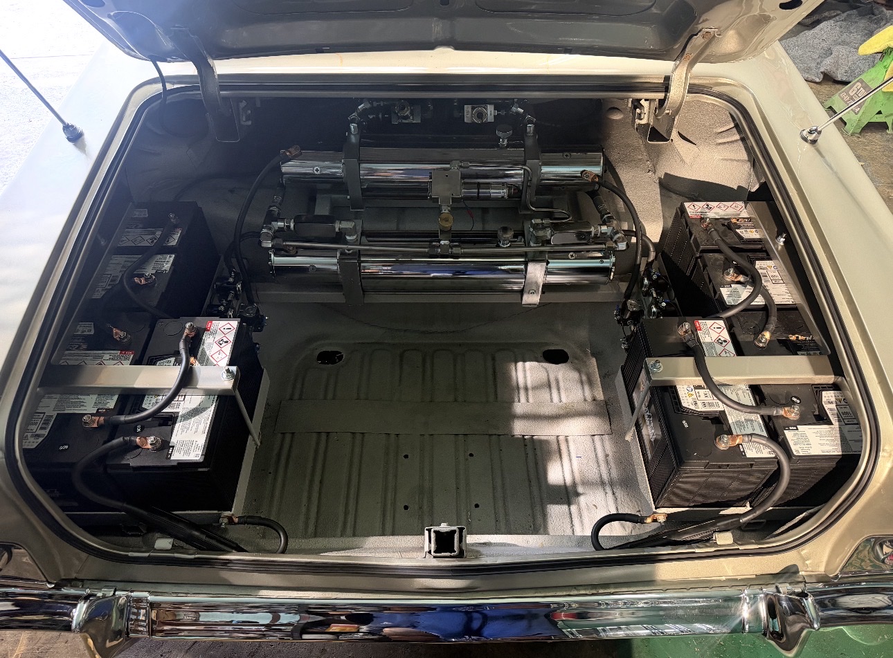 Hydraulic cylinder trunk setup