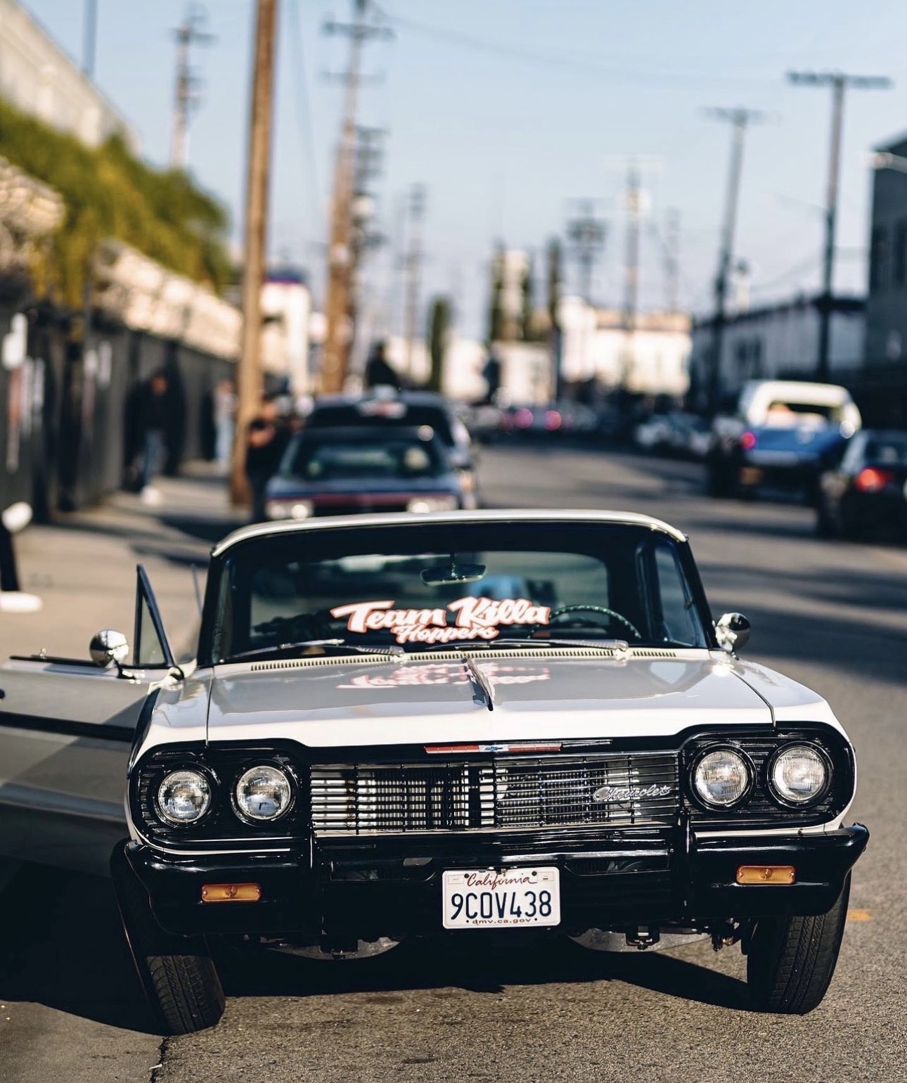Team Killa Hoppers windshield on classic Impala