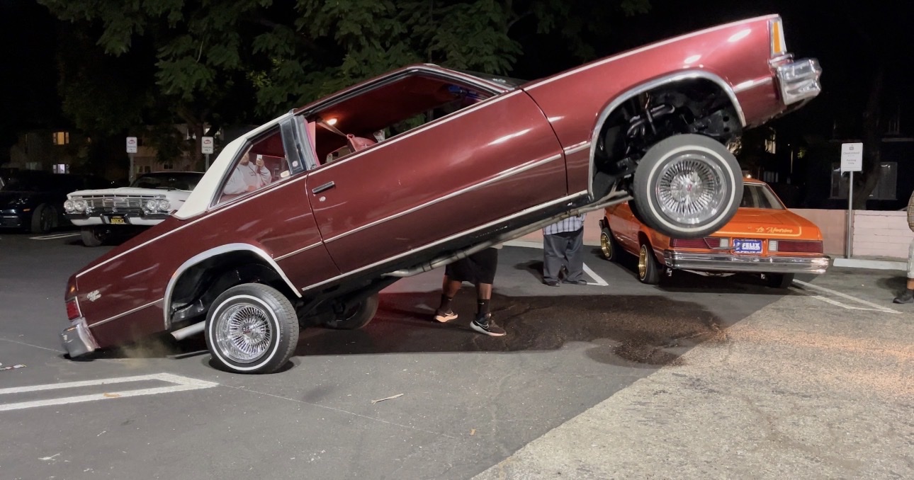 Lowrider raised at night